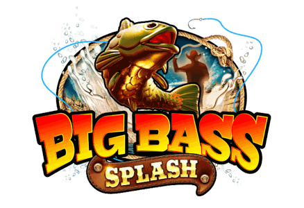 Big Bass Splash logo stamped on an aged ledger page, fisherman mascot and bass emblem